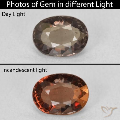 1.17ct Naturale Marrone caldo Granato cangiante, Ovale, VS