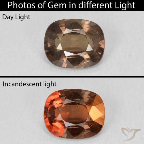 1.62ct Naturale Pan di zenzero marrone Granato cangiante, Cuscino, VS