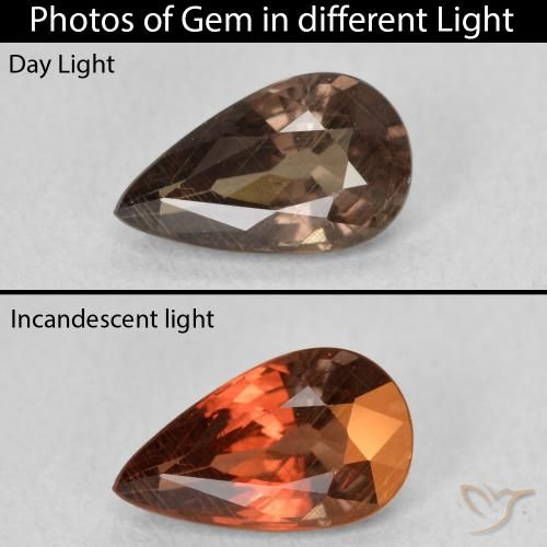 1.41ct Naturale Marrone scuro Granato cangiante, Forma a pera, VS