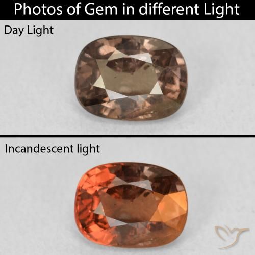 1.21ct Naturale Marrone caldo Granato cangiante, Cuscino, VS