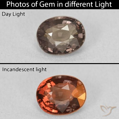 1.05ct Naturale Marrone medio Granato cangiante, Ovale, VVS