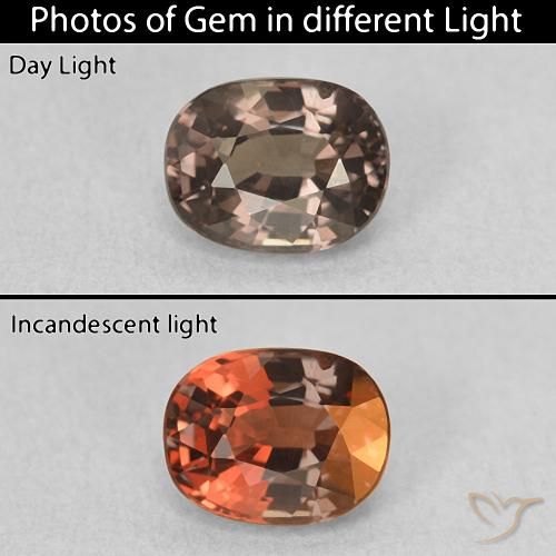 1.03ct Naturale Marrone Chiaro Medio Granato cangiante, Cuscino, VVS-VS