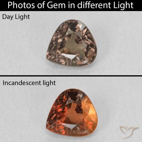 1.00ct Naturale Marrone Chiaro Medio Granato cangiante, Forma a pera, VS