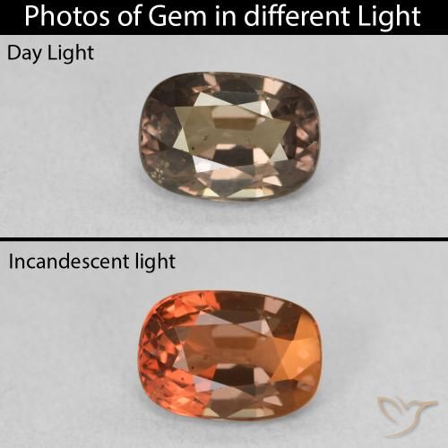 1.52ct Naturale Marrone Chiaro Medio Granato cangiante, Cuscino, VS