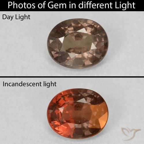 1.07ct Naturale Marrone Chiaro Medio Granato cangiante, Ovale, VS