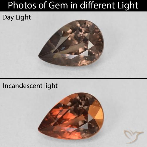 1.27ct Naturale Marrone scuro Granato cangiante, Forma a pera, VS