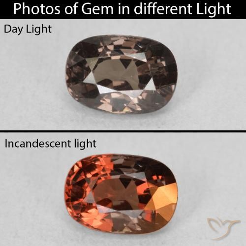 1.05ct Naturale Marrone scuro Granato cangiante, Cuscino, VS