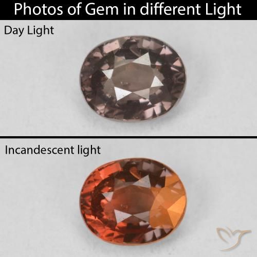 1.17ct Naturale Marrone Chiaro Medio Granato cangiante, Ovale, VS