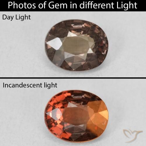 1.28ct Naturale Marrone scuro Granato cangiante, Ovale, VS