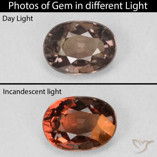 1.19ct Naturale Marrone scuro Granato cangiante, Ovale, VVS-VS