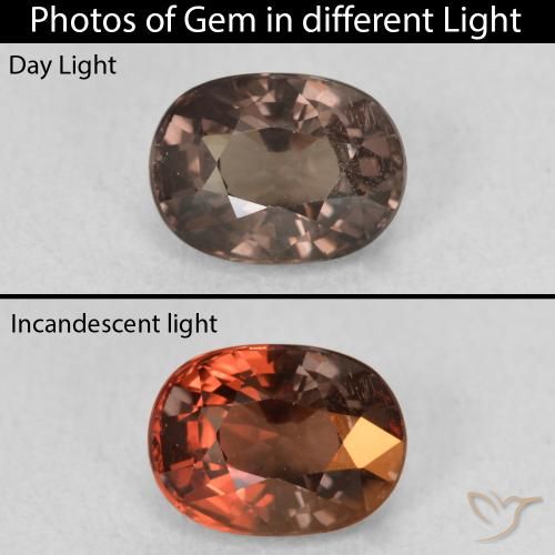 1.47ct Naturale Marrone scuro Granato cangiante, Ovale, VVS-VS