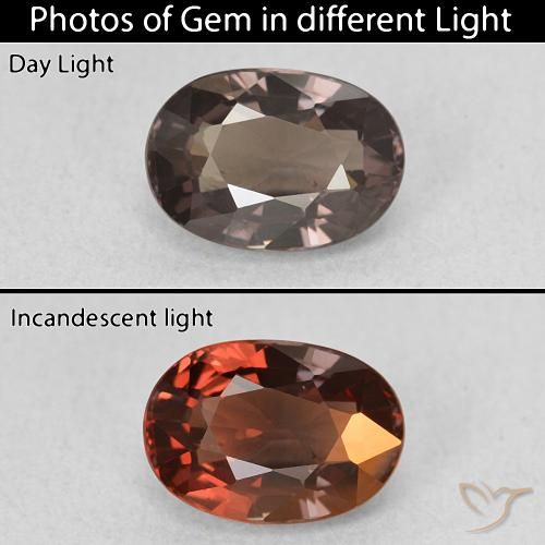 1.50ct Naturale Marrone scuro Granato cangiante, Ovale, VVS-VS