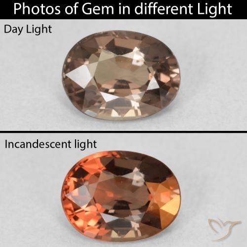 1.13ct Naturale Marrone scuro Granato cangiante, Ovale, VVS-VS