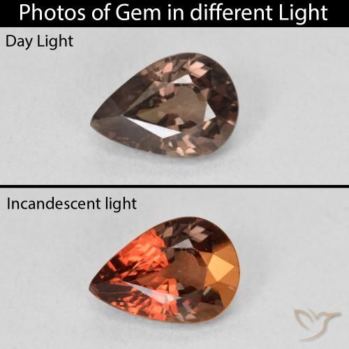 1.81ct Naturale Marrone Chiaro Medio Granato cangiante, Forma a pera, VS
