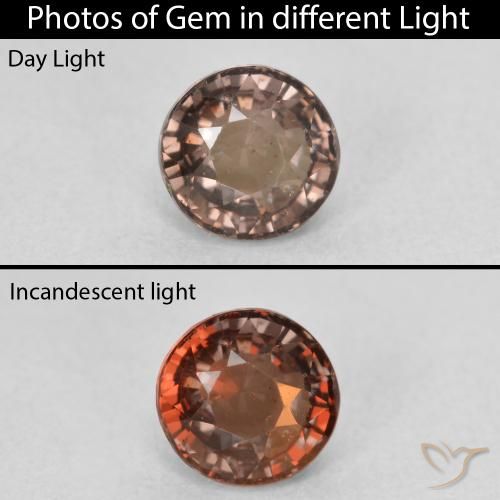 1.11ct Naturale Marrone scuro Granato cangiante, Rotondo, VS