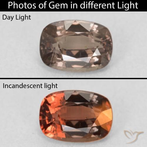 1.04ct Naturale Marrone Chiaro Medio Granato cangiante, Cuscino, VS