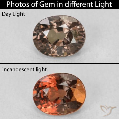 1.05ct Naturale Marrone scuro Granato cangiante, Ovale, VVS