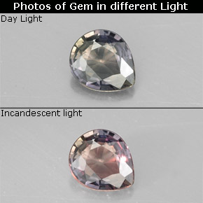 Zaffiro cangiante Multicolore naturale da 0.61 ct, Forma a pera, VS