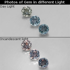 Gemme di zaffiro cangiante multicolore naturale da  ct, taglio rotondo, VVS-VS