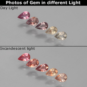 Gemme di Zaffiro cangiante Multicolore naturale da  ct, Forma a pera, VS