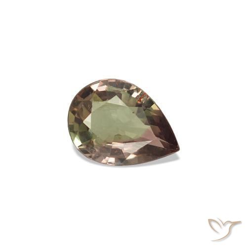 Zaffiro cangiante Marrone Chiaro Medio naturale da 0.22 ct, Forma a pera, VVS