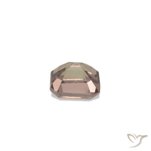Zaffiro cangiante Marrone Chiaro Medio naturale da 0.18 ct, Taglio smeraldo, VVS-VS