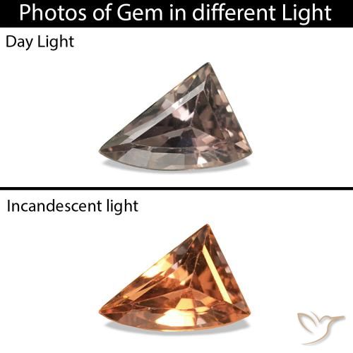 Zaffiro cangiante Marrone Chiaro Medio naturale da 0.19 ct, Forma fantasia, VVS