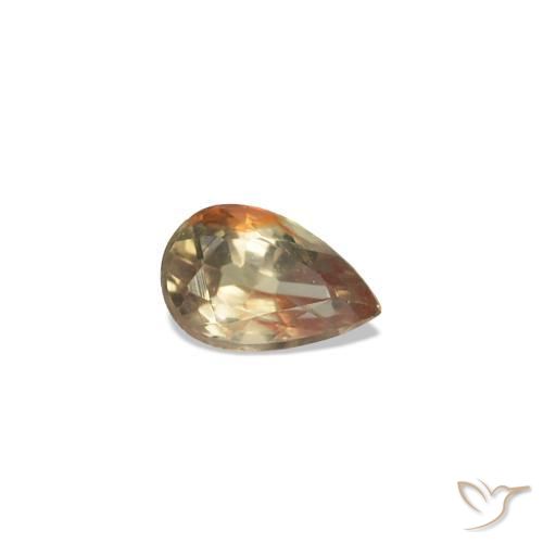 Zaffiro cangiante Giallo brunastro naturale da 0.12 ct, Forma a pera, VVS