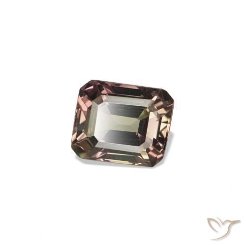 Zaffiro cangiante Marrone Chiaro Medio naturale da 0.34 ct, Taglio smeraldo, VVS