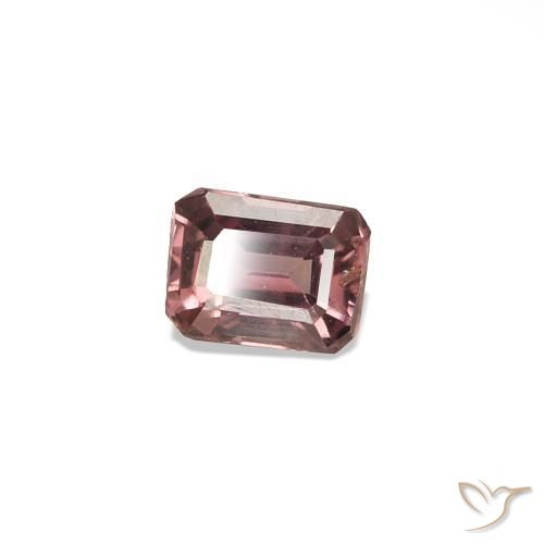 Zaffiro cangiante Rosa medio naturale da 0.14 ct, Taglio smeraldo, VS