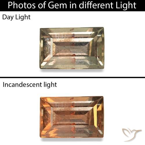 0.24ct Giallo chiaro Zaffiro cangiante, Taglio a baguette, VVS-VS