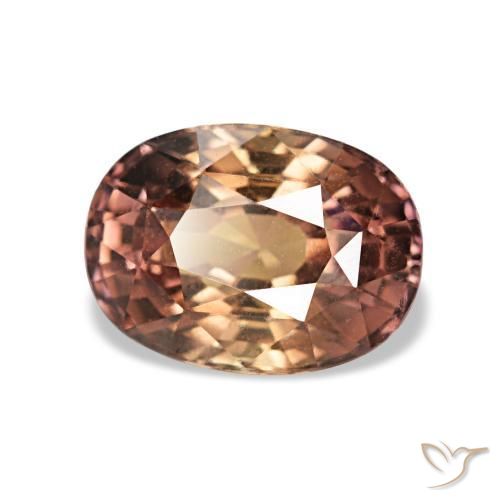 Zaffiro cangiante naturale marrone da 1,45 ct, taglio ovale, VVS