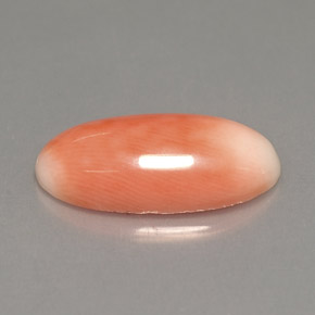 Corallo naturale bicolore da 3,18 ct, taglio ovale, opaco