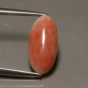 Corallo naturale rosa da 3,10 ct, taglio ovale, opaco