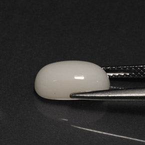 Corallo naturale bianco da 2,78 ct, taglio ovale, opaco