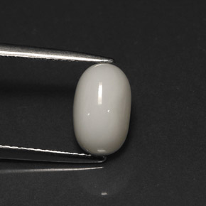 Corallo naturale bianco da 2,67 ct, taglio ovale, opaco