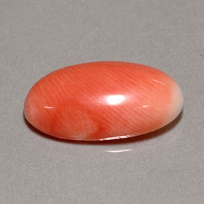 Corallo naturale rosa da 2,85 ct, taglio ovale, opaco