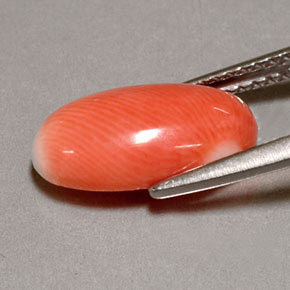 Corallo naturale rosa da 2,85 ct, taglio ovale, opaco
