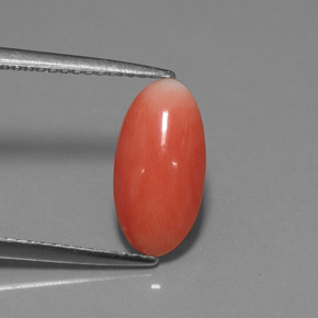 Corallo naturale rosa da 1,69 ct, taglio ovale, opaco