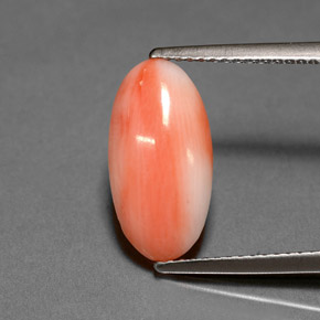 Corallo naturale rosa da 2,00 ct, taglio ovale, opaco
