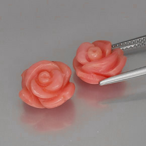 Gemme di Corallo Color salmone naturale da  ct, Forma fantasia, Opaco