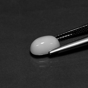 Corallo naturale bianco da 1,70 ct, taglio ovale, opaco