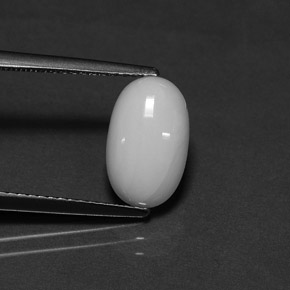 Corallo naturale bianco da 2,27 ct, taglio ovale, opaco