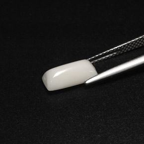 Corallo naturale bianco da 1,98 ct, baguette, opaco