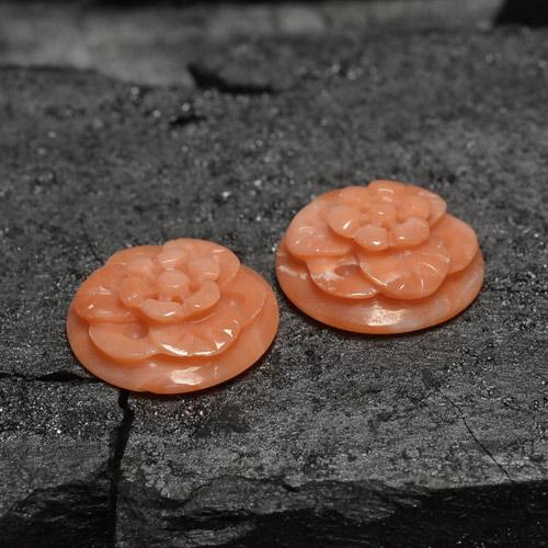 Gemme di Corallo Rosa medio naturale da 5.71 ct, Taglio a fiore, Opaco