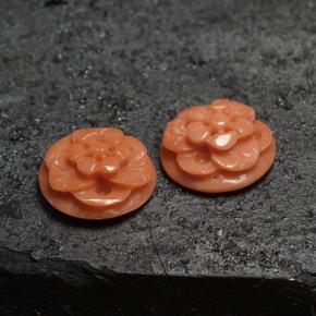 Corallo naturale rosa da 5,05 ct, taglio fiore, opaco