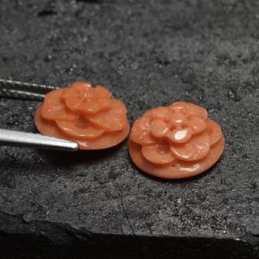 Corallo naturale rosa da 5,05 ct, taglio fiore, opaco