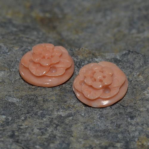 Corallo naturale rosa da 4,93 ct, taglio fiore, opaco