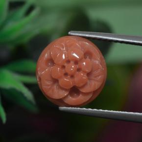 Corallo Rosa salmone intenso naturale da 3.63 ct, Taglio a fiore, Opaco