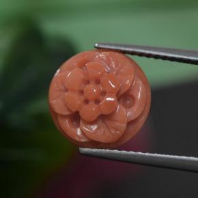 Corallo Rosa salmone intenso naturale da 3.63 ct, Taglio a fiore, Opaco